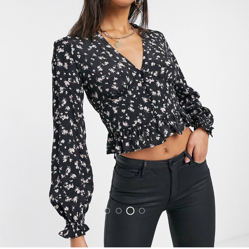 ASOS floral cropped blouse never worn!
